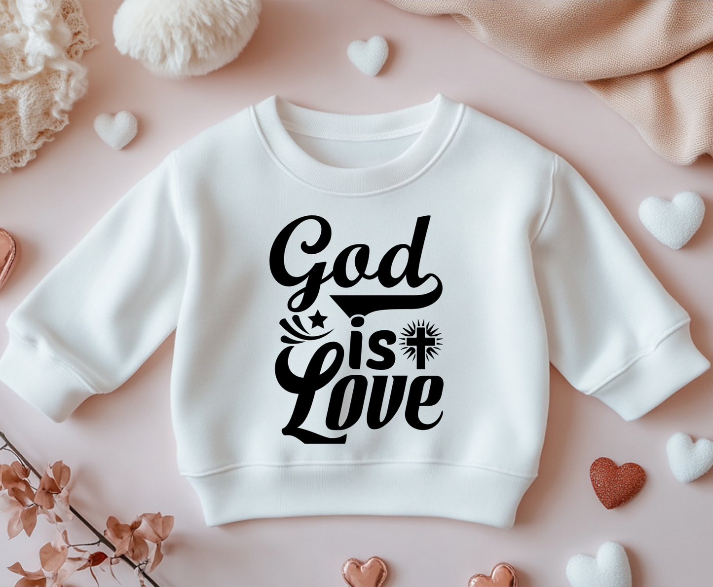 God is Love Eco-Friendly Crewneck Sweatshirt, Unisex Sweater, Spiritual Gift, Faith Sweatshirt, Casual Comfort Clothing