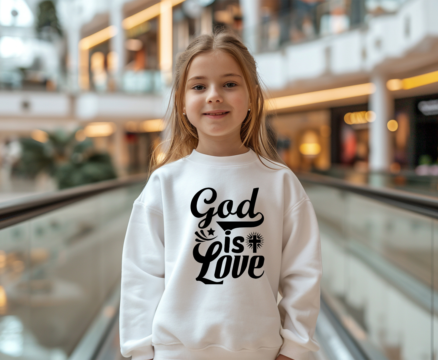 God is Love Eco-Friendly Crewneck Sweatshirt, Unisex Sweater, Spiritual Gift, Faith Sweatshirt, Casual Comfort Clothing