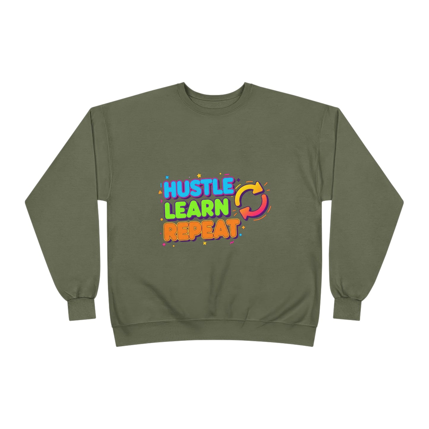 Eco-Friendly Hustle Learn Repeat Sweatshirt, Unisex Crewneck for Students, Motivational Gift, Casual Wear, EcoSmart Apparel, Perfect [...]