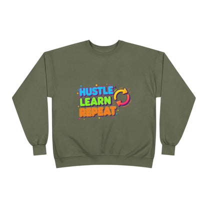 Eco-Friendly Hustle Learn Repeat Sweatshirt, Unisex Crewneck for Students, Motivational Gift, Casual Wear, EcoSmart Apparel, Perfect [...]