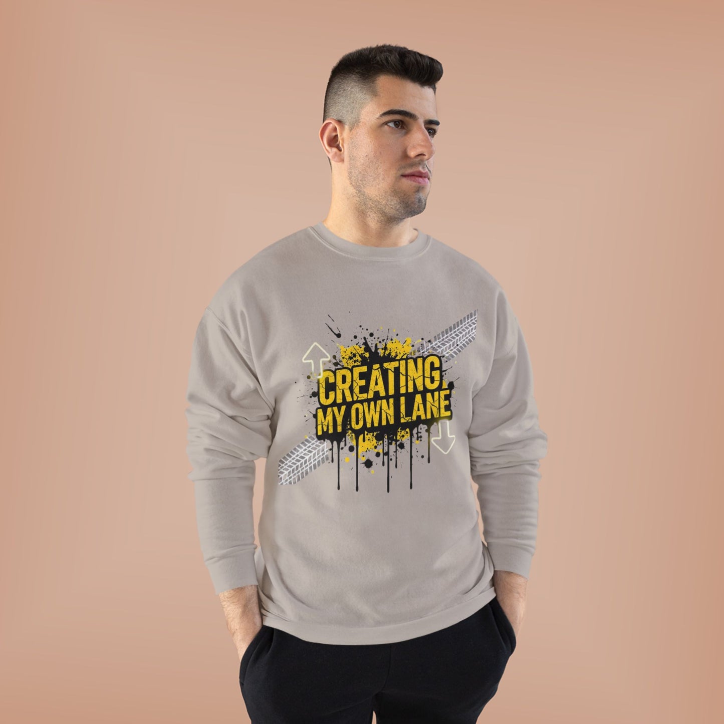 Creative Vibes Eco-Friendly Crewneck Sweatshirt, Inspirational Gift, Unisex Apparel, Casual Wear, Sustainable Fashion