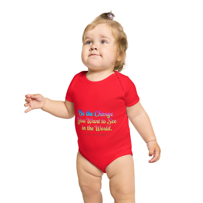 Inspirational Baby Bodysuit - Be the Change, Adorable Gift for Newborns, Baby Shower, Toddler Outfit, Cute Baby Clothes, Thoughtful Gift