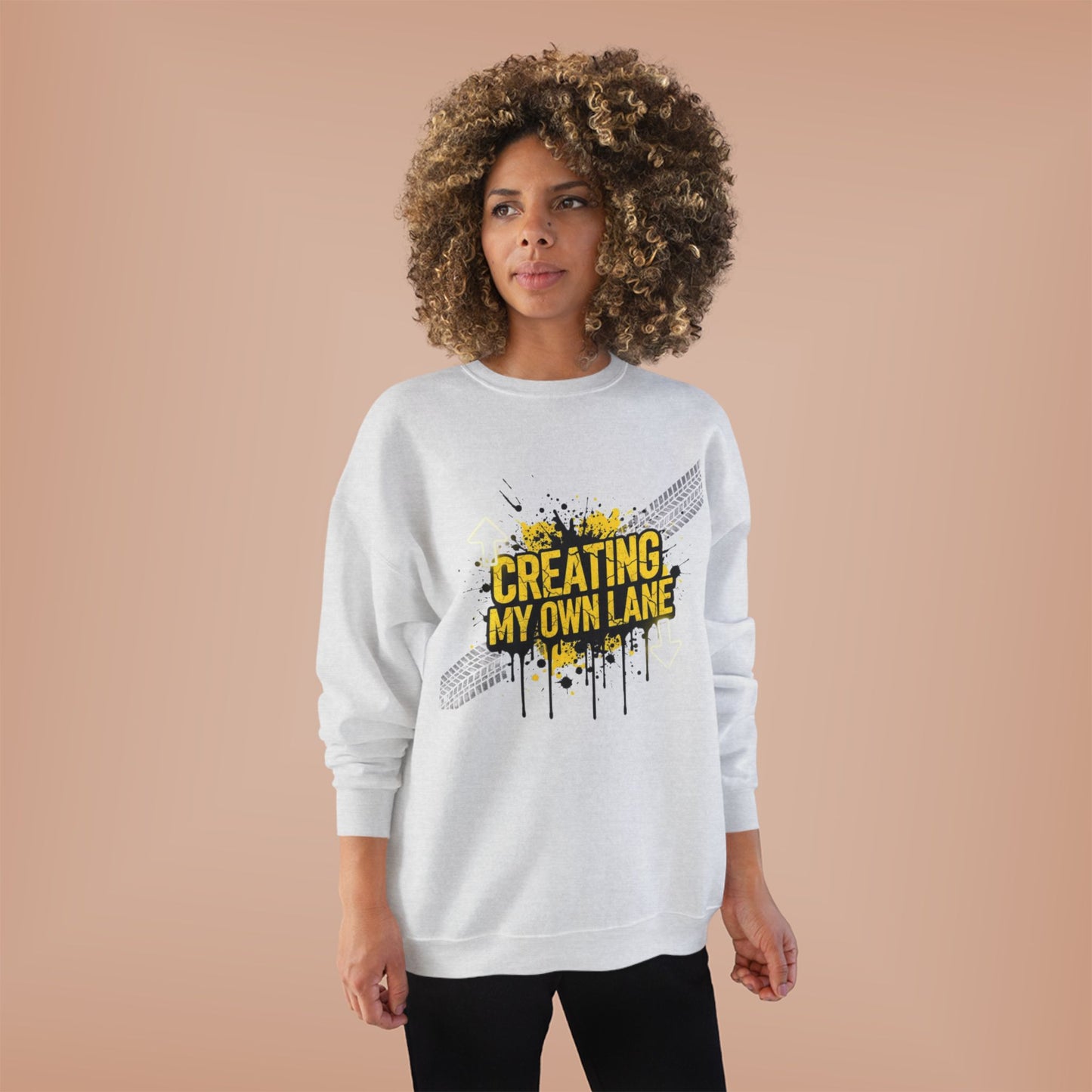 Creative Vibes Eco-Friendly Crewneck Sweatshirt, Inspirational Gift, Unisex Apparel, Casual Wear, Sustainable Fashion