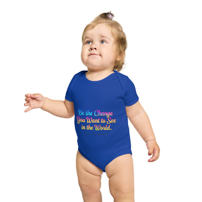 Inspirational Baby Bodysuit - Be the Change, Adorable Gift for Newborns, Baby Shower, Toddler Outfit, Cute Baby Clothes, Thoughtful Gift