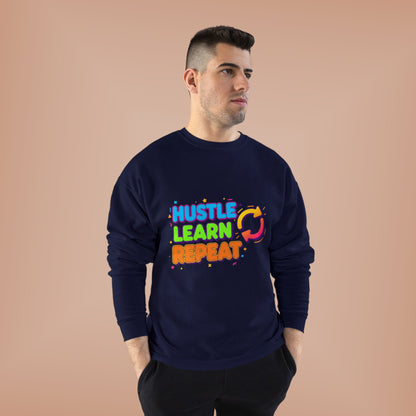 Eco-Friendly Hustle Learn Repeat Sweatshirt, Unisex Crewneck for Students, Motivational Gift, Casual Wear, EcoSmart Apparel, Perfect [...]