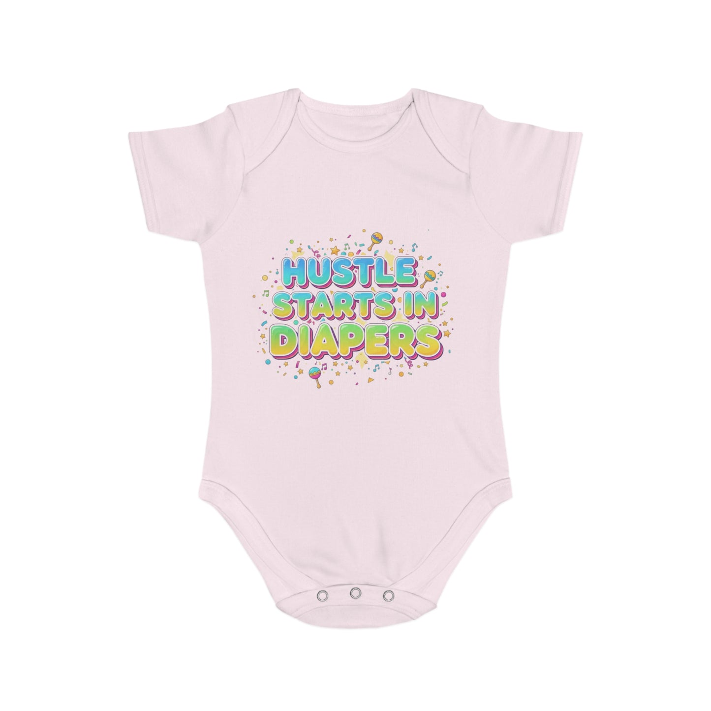 Hustle Starts in Diapers Baby Bodysuit, Fun Baby Shower Gift, Newborn Onesie, Cute Infant Apparel, Comfy Daily Wear