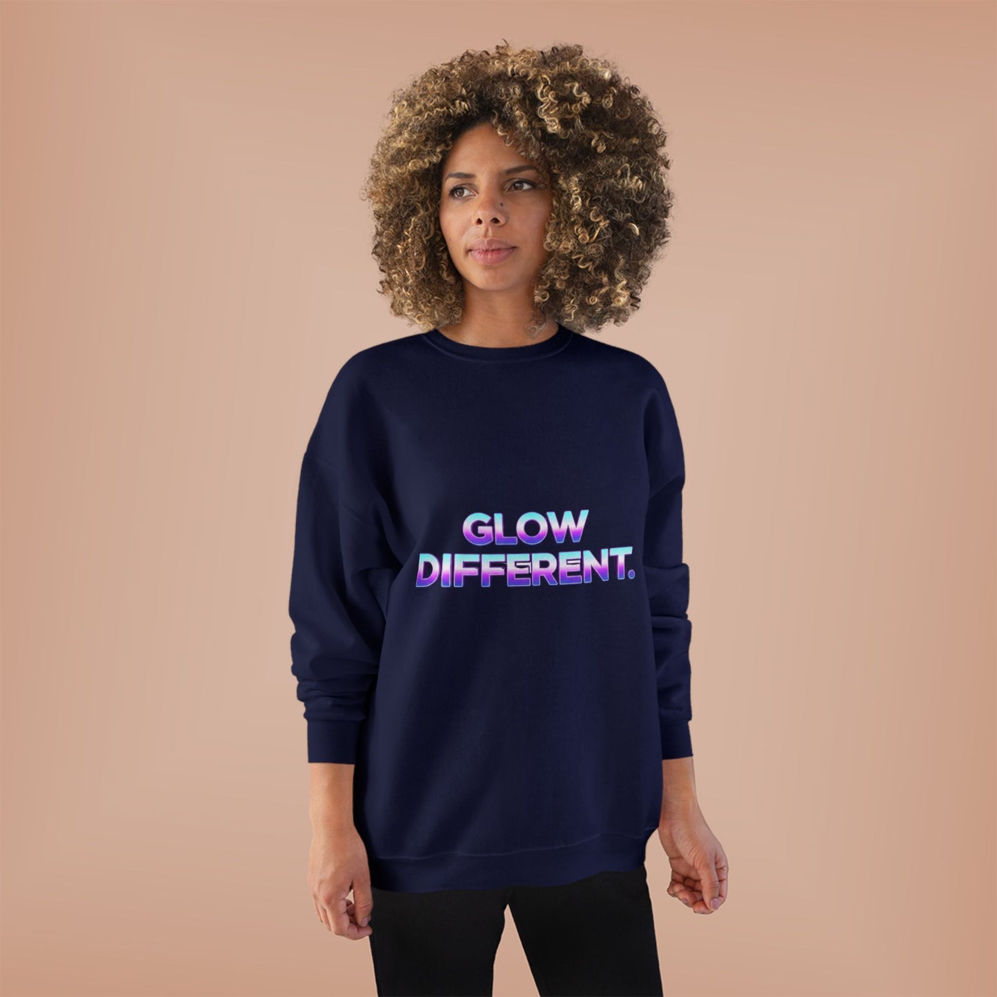 Glow Different Unisex Eco-Friendly Crewneck Sweatshirt, Cool Gift for Friends, Trendy Casual Wear, Cozy Fashion for All Occasions, [...]