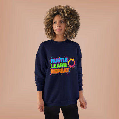 Eco-Friendly Hustle Learn Repeat Sweatshirt, Unisex Crewneck for Students, Motivational Gift, Casual Wear, EcoSmart Apparel, Perfect [...]