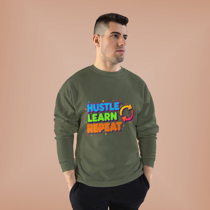 Eco-Friendly Hustle Learn Repeat Sweatshirt, Unisex Crewneck for Students, Motivational Gift, Casual Wear, EcoSmart Apparel, Perfect [...]