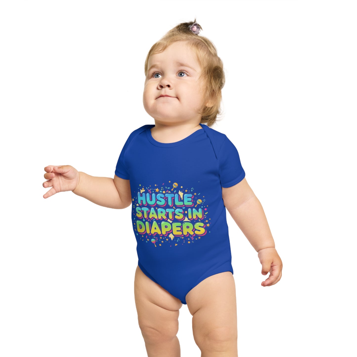 Hustle Starts in Diapers Baby Bodysuit, Fun Baby Shower Gift, Newborn Onesie, Cute Infant Apparel, Comfy Daily Wear