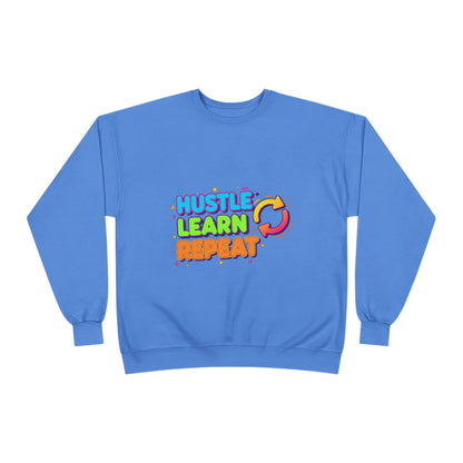 Eco-Friendly Hustle Learn Repeat Sweatshirt, Unisex Crewneck for Students, Motivational Gift, Casual Wear, EcoSmart Apparel, Perfect [...]