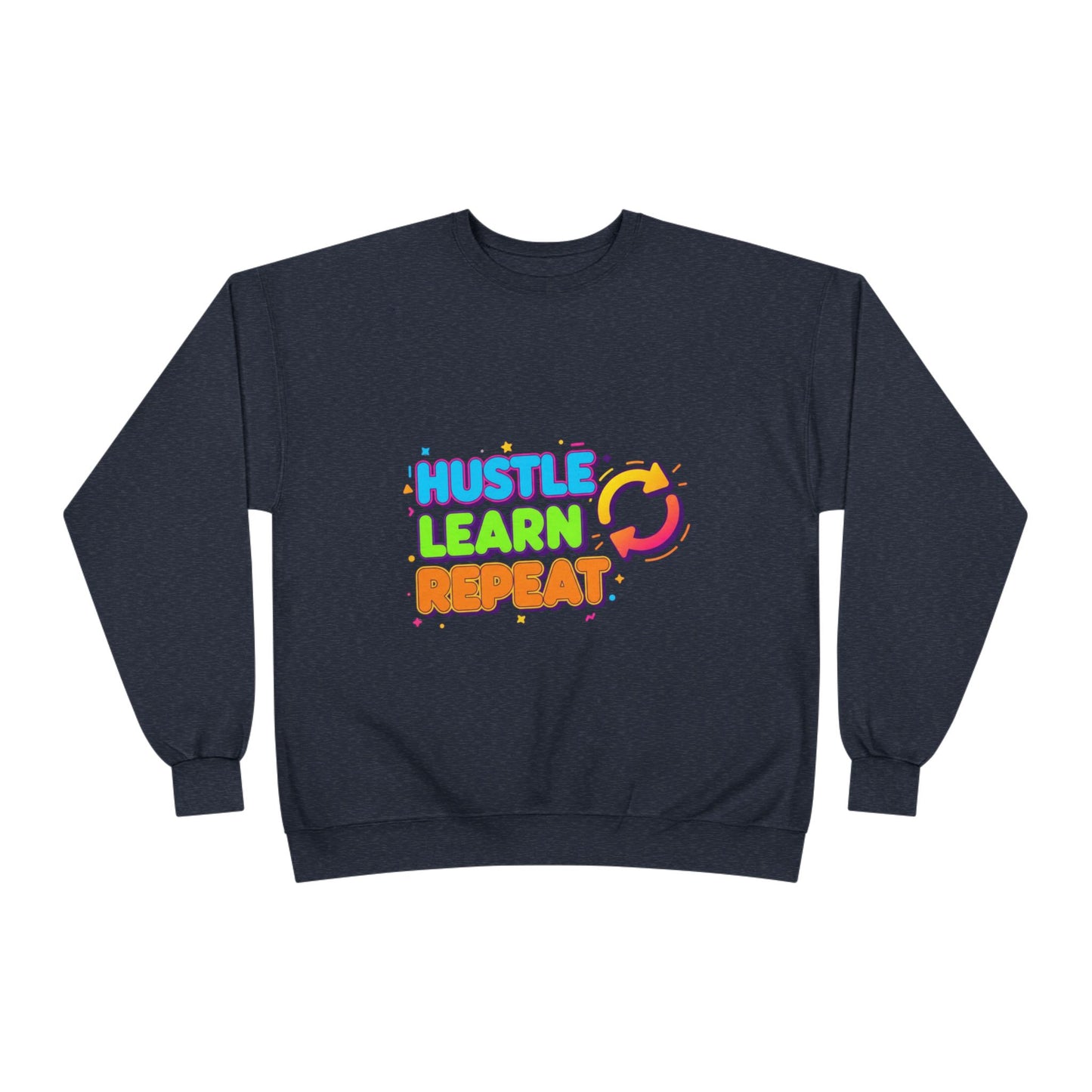 Eco-Friendly Hustle Learn Repeat Sweatshirt, Unisex Crewneck for Students, Motivational Gift, Casual Wear, EcoSmart Apparel, Perfect [...]