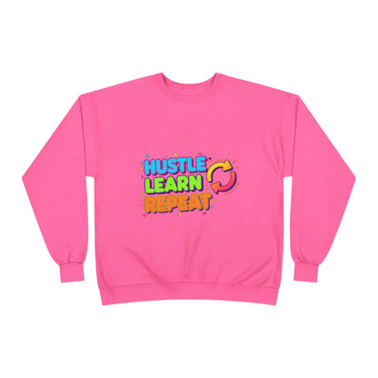 Eco-Friendly Hustle Learn Repeat Sweatshirt, Unisex Crewneck for Students, Motivational Gift, Casual Wear, EcoSmart Apparel, Perfect [...]