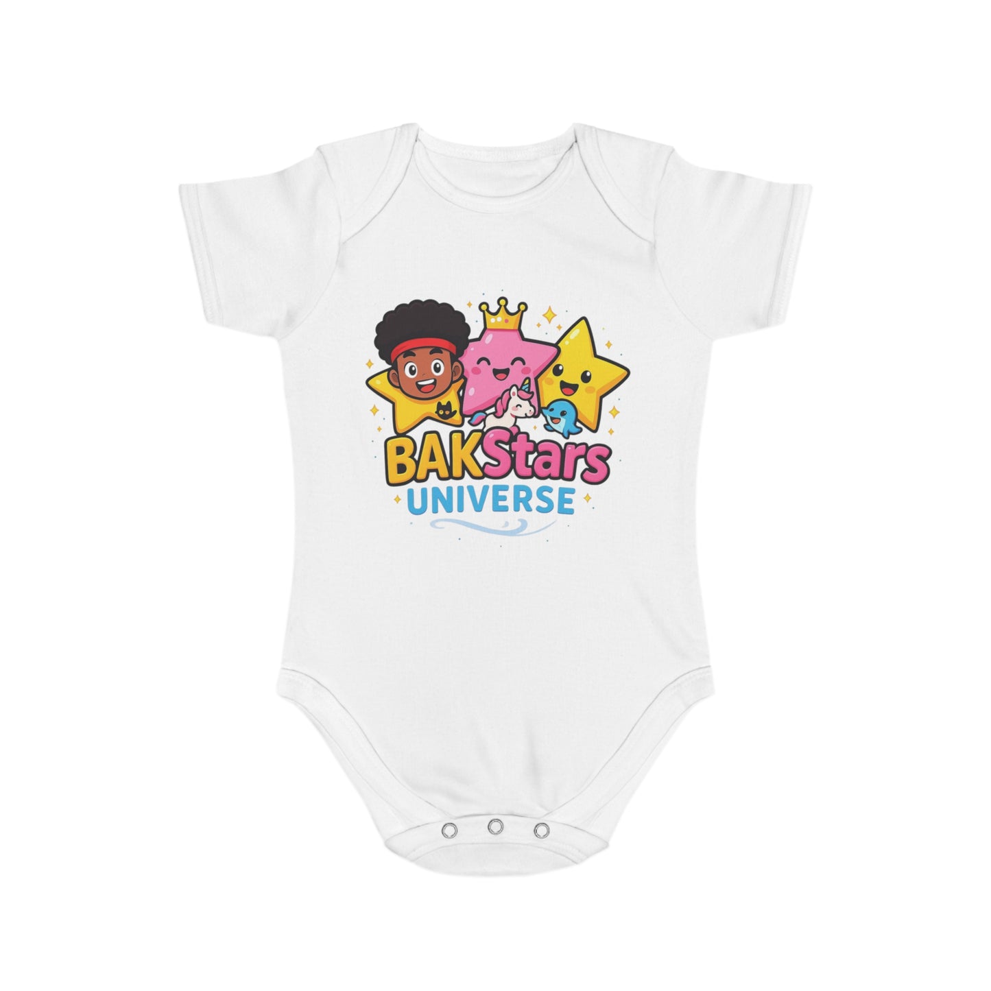 Colorful Baby Bodysuit with BAKStars Universe Design - Perfect Gift for Newborns, Baby Showers, Birthdays, Everyday Wear, and Playtime!