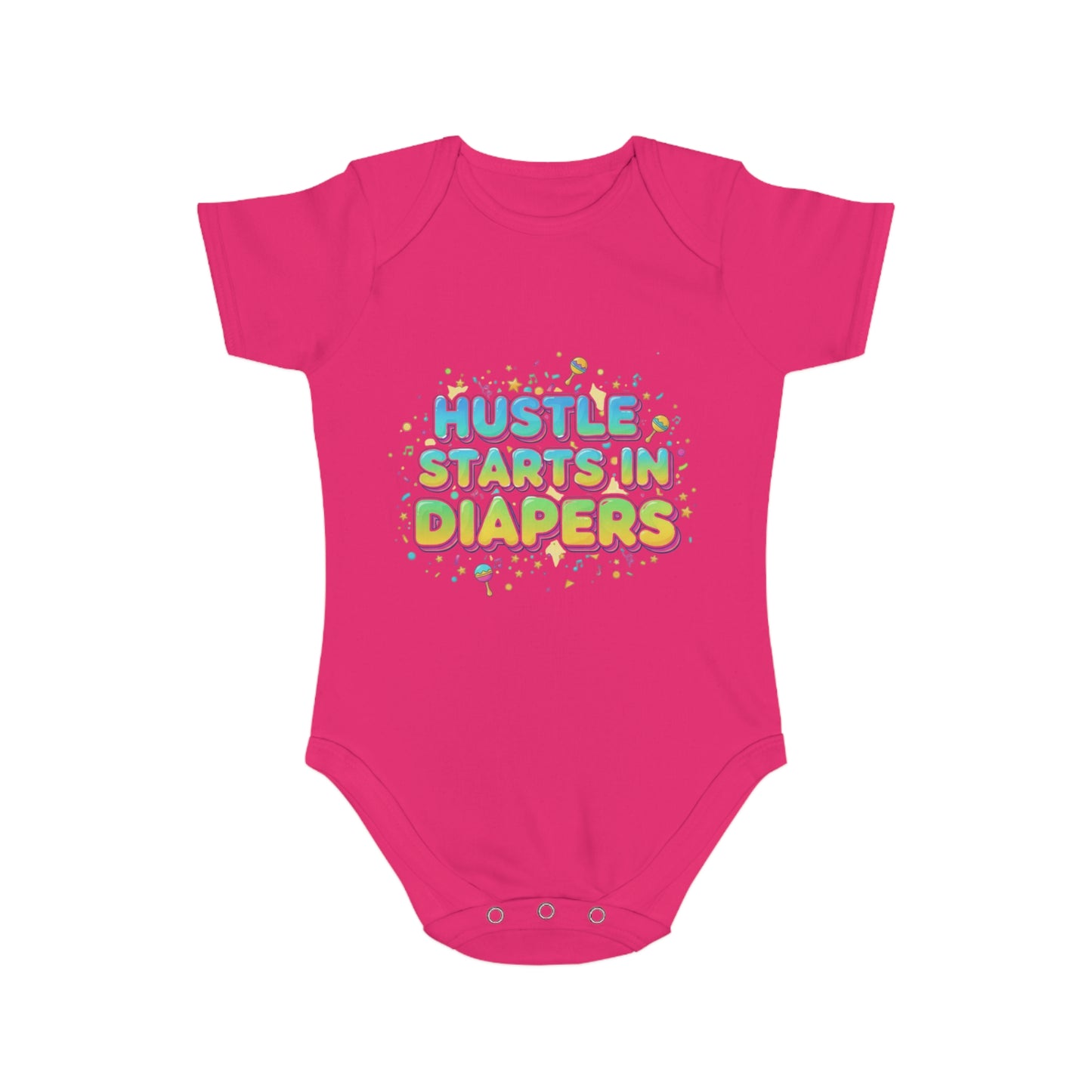 Hustle Starts in Diapers Baby Bodysuit, Fun Baby Shower Gift, Newborn Onesie, Cute Infant Apparel, Comfy Daily Wear