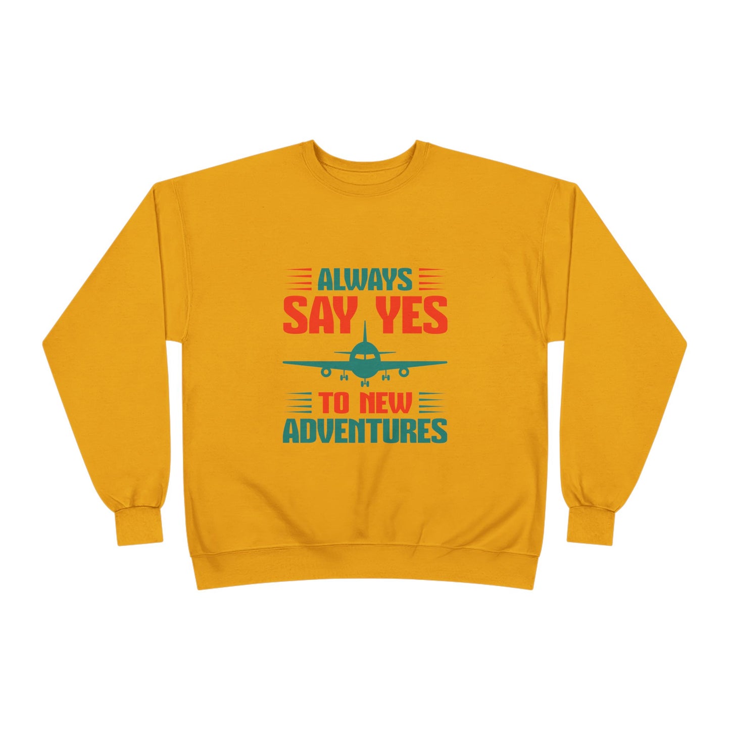 Adventure Enthusiast EcoSmart Crewneck Sweatshirt, Travel Apparel, Gift for Travelers, Casual Fashion, Travel Say Yes Sweatshirt