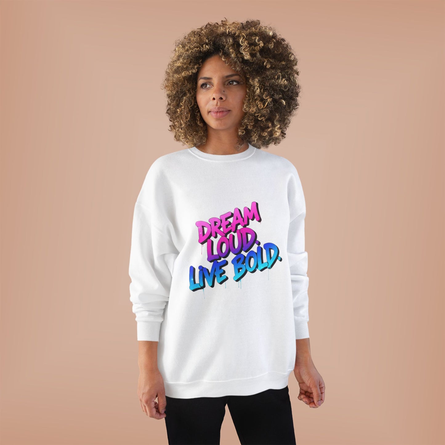 Bold Dreams Eco-Friendly Sweatshirt | Inspirational Crewneck | Perfect for Gifts, Casual Wear, Stylish Comfort