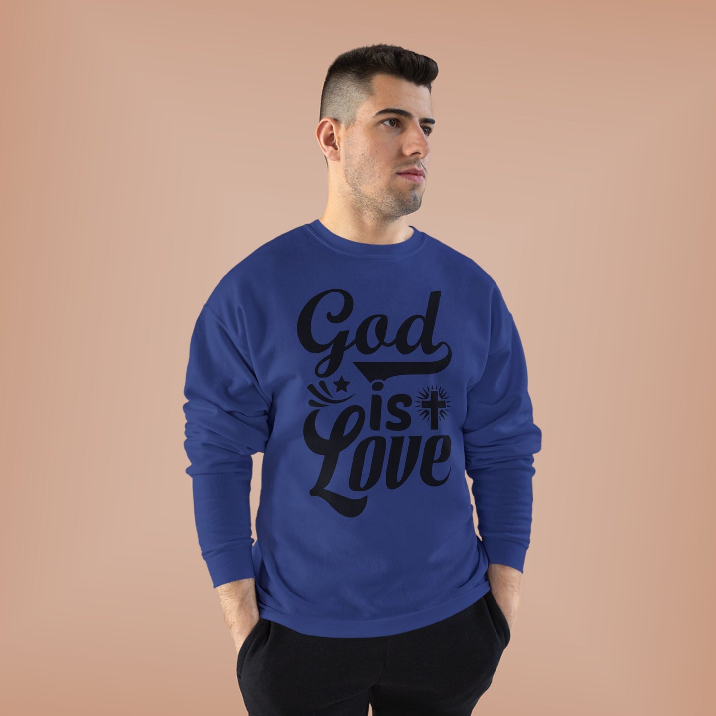 God is Love Eco-Friendly Crewneck Sweatshirt, Unisex Sweater, Spiritual Gift, Faith Sweatshirt, Casual Comfort Clothing