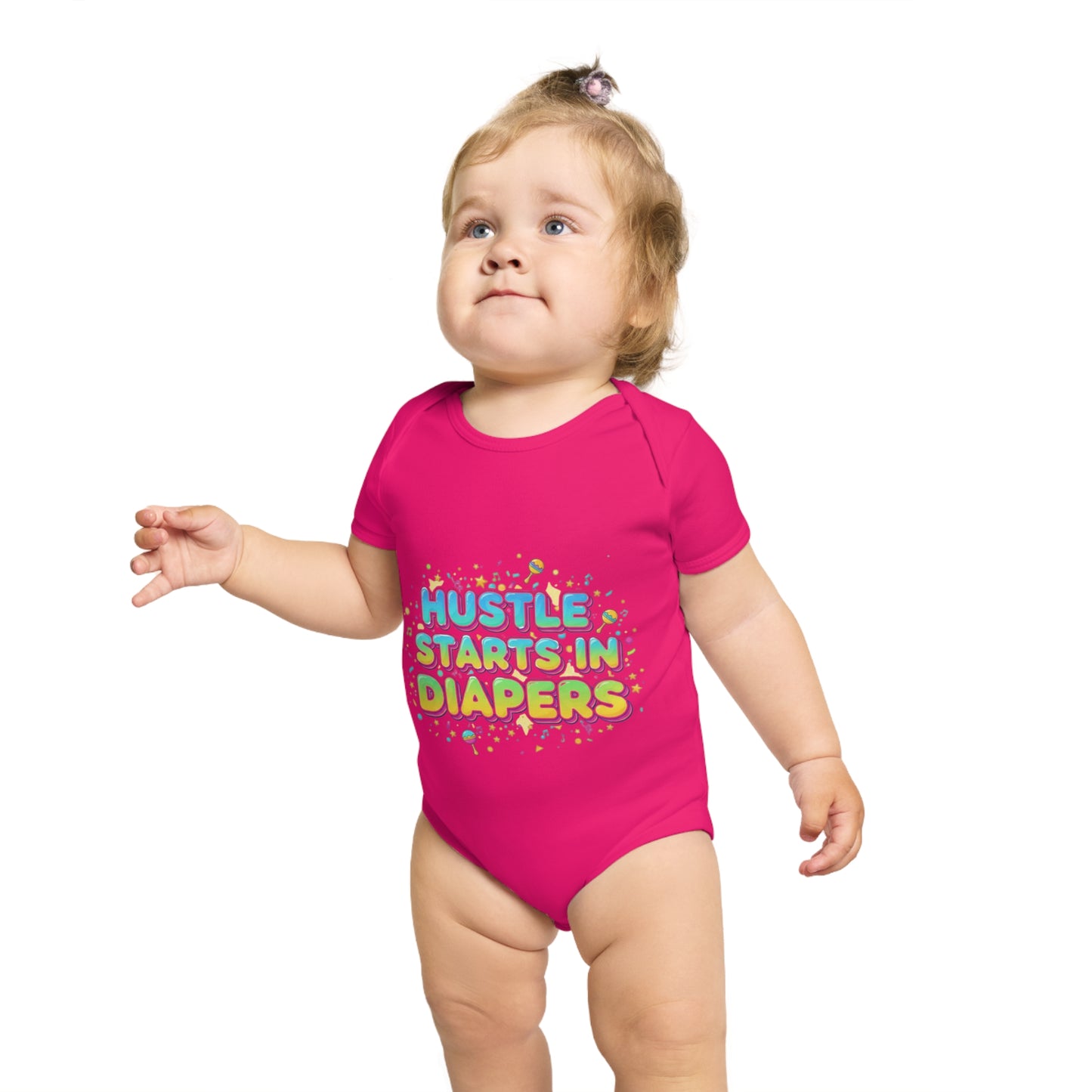 Hustle Starts in Diapers Baby Bodysuit, Fun Baby Shower Gift, Newborn Onesie, Cute Infant Apparel, Comfy Daily Wear