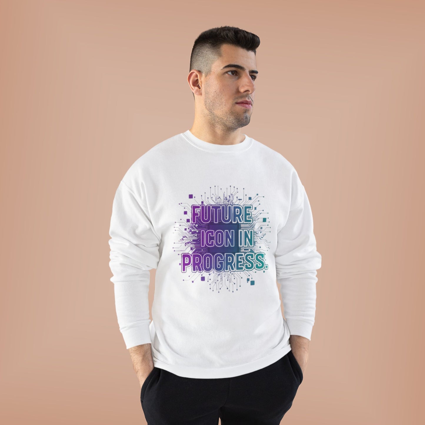 Future Icon in Progress Eco-Friendly Crewneck Sweatshirt, Unisex Sweatshirt, Inspirational Gift, Casual Wear, Comfortable Sweater, [...]